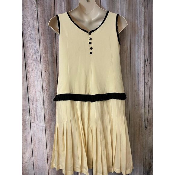 SAMY GICHERMAN COUTURE PLEATED BEIGE DRESS XL - Picture 4 of 15